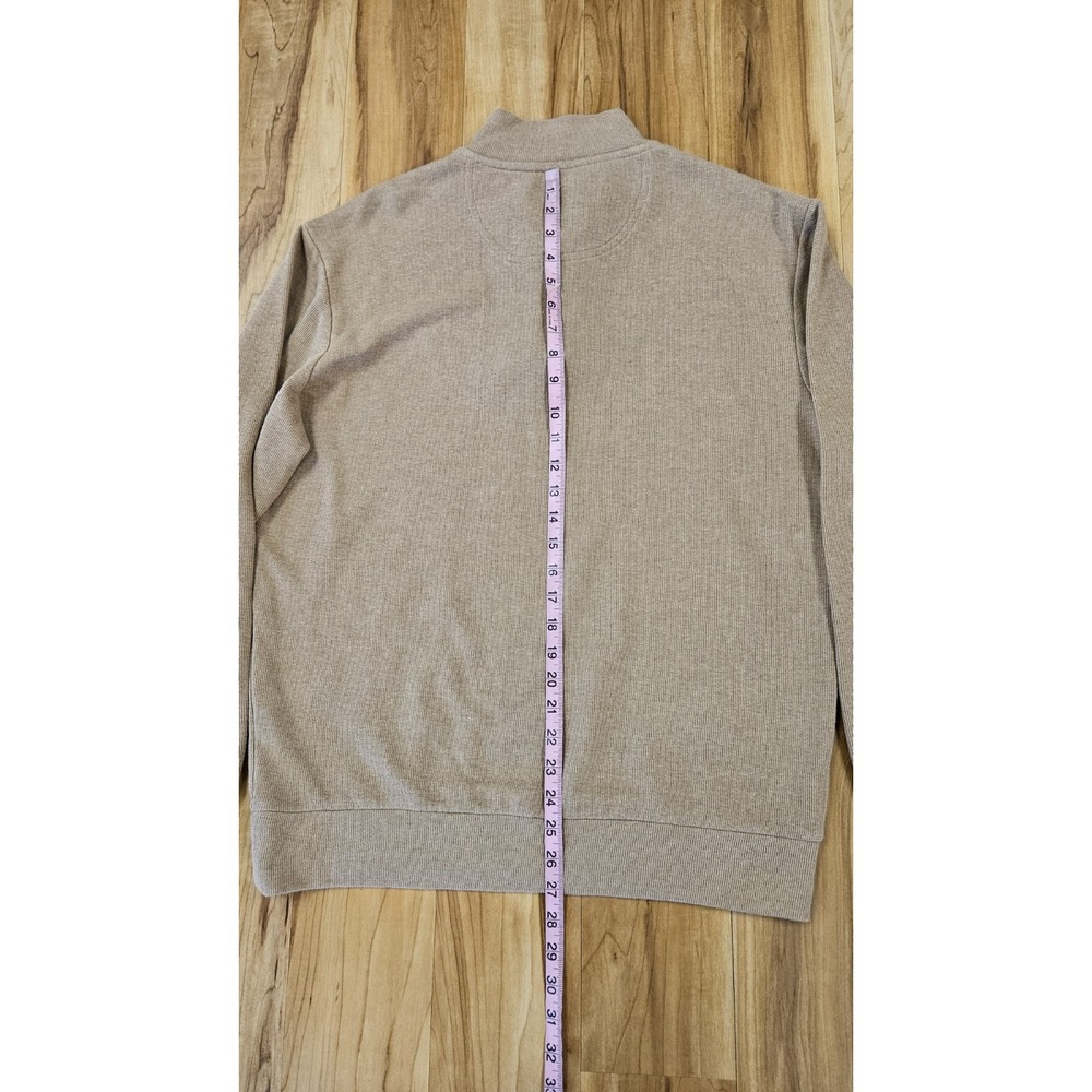 US Polo Assn. Men's Textured Quarter Zip Sweater Sz Large Tan / Brown - Picture 9 of 12